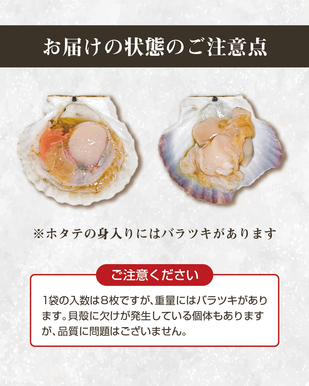 【北海道産】ホタテ片貝（1袋8枚入り）